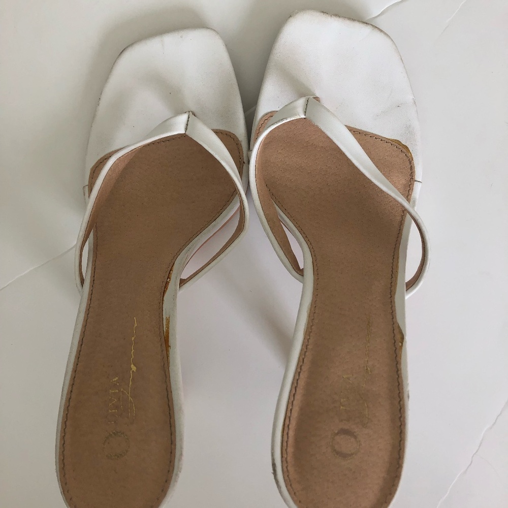 White Olivia James Kitten Heels